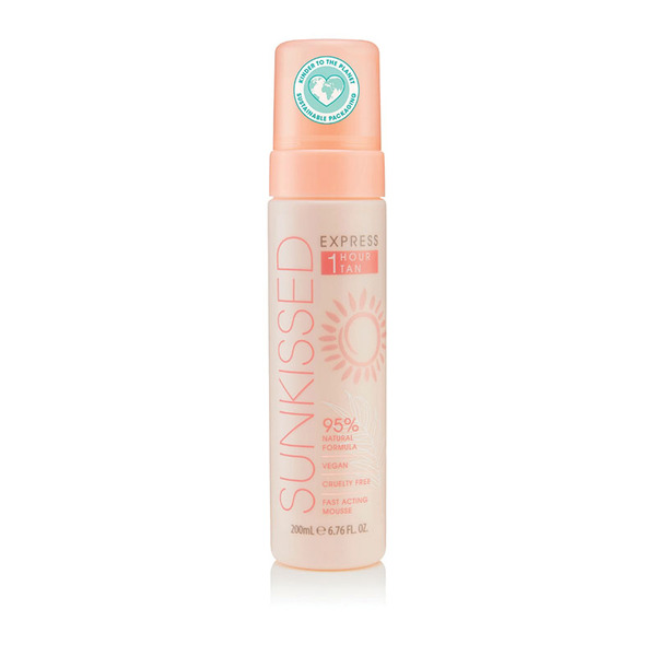 Sunkissed Express 1 Hour Tan Mousse 95% Natural Ingredients Light - Ultra Dark 200ml