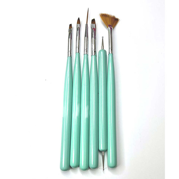 UpLac Nail Art Brushes Set 6 pcs Green