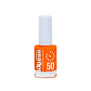 Sixteen Nail Polish 50'' Long Lasting # 775 Peachy Orange 11ml