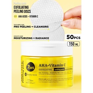 7DAYS Exfoliating Peeling Pads AHA+VITAMIN C 50pcs