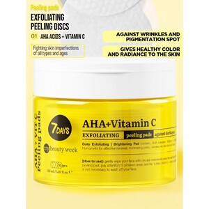 7DAYS Exfoliating Peeling Pads AHA+VITAMIN C 50pcs