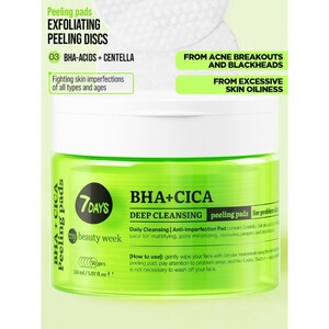 7DAYS Exfoliating Peeling Pads BHA+CICA 50pcs