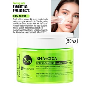 7DAYS Exfoliating Peeling Pads BHA+CICA 50pcs