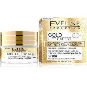 Eveline Gold Lift Expert Luxurious Rejuvenating Cream Serum With 24K Gold 60+ Day/Night 50ml