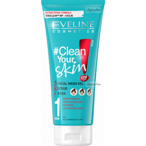 Eveline Clean Your Skin 3-In-1 Facial Wash Gel+Scrub+Mask 200ml