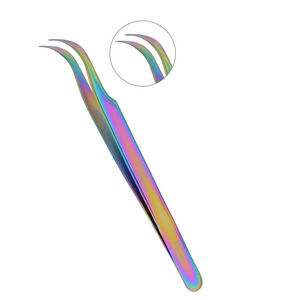 UpLac Tweezers Slanted Stainless Steel Rainbow
