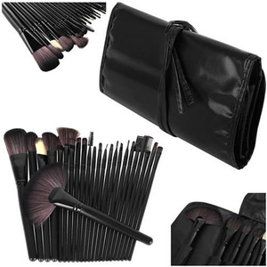 UpLac Professional Brush Set 24 pcs Black Leather Case