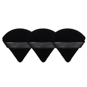 Precision Puff Velour Powder Puff Set Of 3 Black/Beige