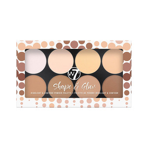 W7 Shape & Glow Highlight & Contour Powder Palette 20g