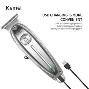 Kemei Professional Rechargeable Hair Clipper Silver KM-1949