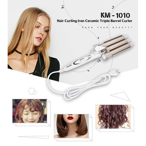 Kemei Professional Triple Hair Curler 45W Rose Gold KM-1010