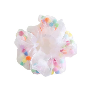 Hairutopia Σούρα Μαλλιών Χρωματιστά Πόμ Πόμ Λευκή